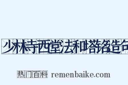 少林寺西堂法和塔铭造句是什么意思的图片